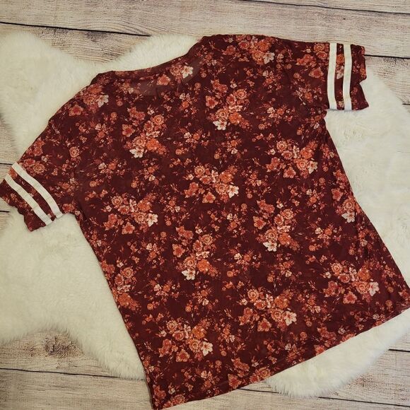 Joe Boxer red floral mesh short-sleeved tee - Picture 5 of 5